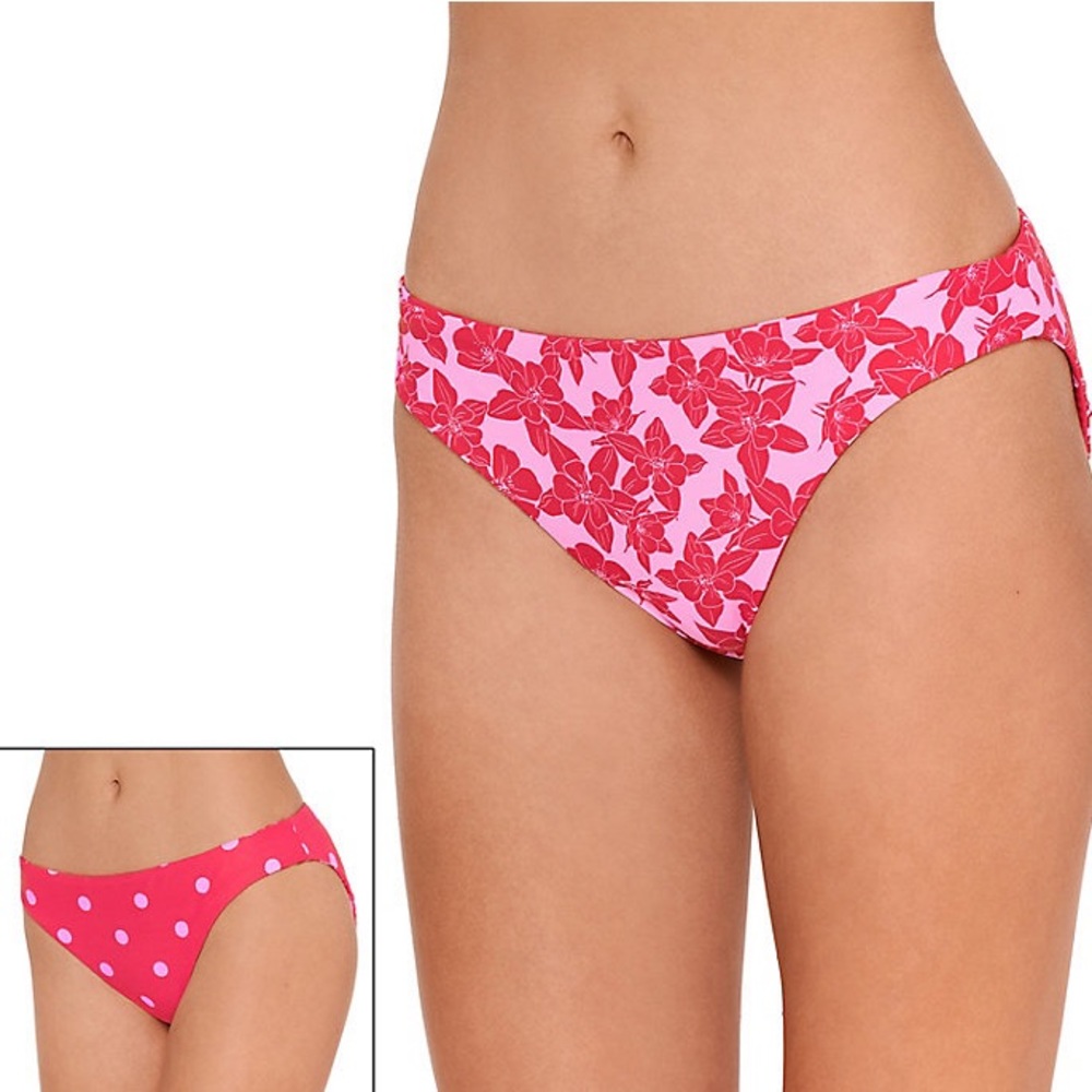 ❤️SO Reversible Swim Bottoms Floral Polka Dot❤️